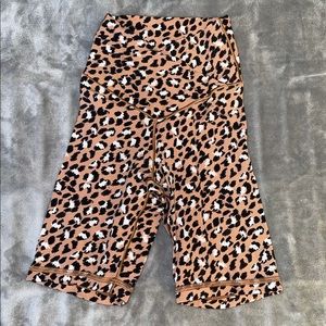 Aerie leopard cross over biker shorts